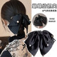 Satin bow clip for women 2025 new style high-end temperament low ponytail clip back of head clip headdress hair clip black retro satin bow clip