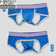 
Modal underwear men's mesh breathable sexy thong boys low waist empty double thong underwear without taking off the trousers pink XL size