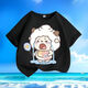 
Crying Lazy Sheep Summer New Printed Men and Women Small and Medium Children Short Sleeve T-shirt Pure Cotton Round Neck Casual Trend-SL White-KX698 Lazy 150 [Suggested height 140-150 cm]