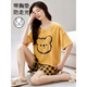 Calculat&Keen（CALCULAT&KEEN） CK夏季女士短袖睡衣套装自带胸垫一体家居服薄款大码夏天纯 棉 GXT1047 M (建议75-95斤)