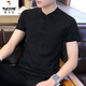 
Woodpecker men's Chinese style linen short-sleeved T-shirt Korean version retro young half-sleeved base clothes trendy men's cotton linen T-shirt 1105 white M