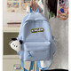 Japanische Ins Fresh Schoolbag für Mädchen, Junior- und Senior High School-Schüler-Rucksäcke, hoch aussehende Mädchen-Shopping-Rucksäcke, 8781 White + Welpen-Anhänger