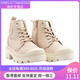 帕拉丁（PALLADIUM） 增高潮流简约 防滑耐磨 高帮 帆布鞋 女款 粉白 粉色 37.5