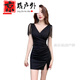 Robe de boîte de nuit Zhewei pour la robe de boîte de nuit pour femmes pour femmes Deep V robe massage foot-pied Technicien de travail de travail de travail sexy hanches 3882 Black XL suggère 115-125jin [Jin est égal à 0,5 kg]