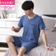 
Modal large-size pajamas men's 2025 new summer modal short-sleeved casual suit for men's home clothes AYX-3519 royal blue L (120-135Jin[Jin equals 0.5 kg])