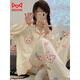Miiow King Catman Elvis Pure Cotton Pyjamas für Frauen Frühling und Herbst Neue Langarmhosen Loose Strickwind Sweet Cartoon niedliche Heimkleidung Set 9215 m [Vorgeschlagen 80-100Jin [Jin gleich 0,5 kg]]