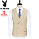 Playboy 2025 Summer Casual Suit Men Men Business Boded Groom Vestido Traje pequeño de tres piezas Conjunto de tres piezas de tres piezas (traje + chaleco + pantalones) 3xl