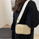 Frauen Mode vielseitig ein Schulter-Cross-Body-Tasche High-End-Nischendesign Diamant gesticktes Faden kleiner quadratischer Baohao 6215 Beige White