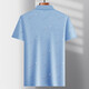 Voiture classique papa costume d'été revers de glace en soie t-shirt à manches courtes pour hommes d'âge moyen et âgés T-shirt mince pour les personnes âgées des vêtements de base à mi-manche t Silk-9855 Grey Real Pocket M 48/165