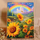 Paysage de tournesol peinture coloriage de bricolage haut de gamme 2023 Nouvelle peinture à l'huile peinture décorative peinte à la main HY12083 30 * 40 cm en bois massif en bois massif intérieur
