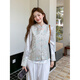 La Chapelle New Chinese Style Jacquard Vest Set Women's 2025 Autumn Butterfly Print Button Shirt Two-piece Set Off-White Vest + Shirt S (105Jin Jin is equal to 0.5kg)