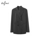 Eveli (eifini) Jiang Xin endorses half-mile gray double-breasted light workplace casual suit jacket for women 2025 autumn new style, dark gray, too large, take one size smaller, M 105-120Jin Jin is equal to 0.5 kg