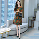 Vestido impreso de Hengyuanxiang Summer NUEVO estilo Femenino Femenino de gran tamaño Madre Estilo de reducción de edad y adelgazamiento Retro de mediana edad y anciana