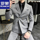Romon Suit Men's Wedding Groom Best Suit Host Empresar Casual Traje formal Traje de doble pecho