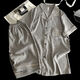 Opeodly Yunduo Pajamas de manga corta para hombres Summer 2025 Nuevo estudiante de secundaria Estilo informal de gran tamaño de gran tamaño Conjunto de ropa para el hogar Yunduo 12532 L Peso recomendado 100-130Jin [Jin equivale a 0.5 kg]