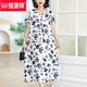 Hengyuanxiang summer new large-size loose cotton silk nightgown, middle-aged and elderly women's clothing, floral style, belly-covering mother fashion, 9922 model No. 13 XL (recommended 90Jin [Jin equals 0.5 kg]-120Jin [Jin equals 0.5 kg])