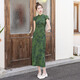Sichuan sie neue chinesische cheongsam 2025 Sommer Neues Frauen Retro Kurzarm Ständer Kragen mittenlanger Kleid