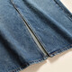 RAIN.CUN high-waisted slim denim skirt for women summer retro A-line slit and arm-length mid-length skirt