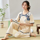 Женская пижама с коротким рукавом Yalu Set Set Summer Thin Bloys New New китайского стиля имитация хлопковая домашняя одежда можно носить за пределами LZY9905 M (предлагается 75-95JIN [JIN равняется 0,5 кг])