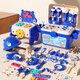 Fanhua Children 3 to 6 years old toys girls early education 5 repair baby tool box screw screw disassembly assembly decoration repair boy 8 [Blue] Hippo Tools Table 60PC