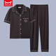 Catman (Miiow) Herren-Pyjamas Sommer reines Baumwoll-Kurzärmel-Hosen Frühling dünne Strickjäe Teenager Großgröße Lose Home Clothing Set G3881 Blau (kurzärmelig) l [Empfohlen 100-120 Jin [Jin gleich 0,5 kg]]