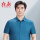 
Hongdu Summer New Short Sleeve Shirt Men's Thin Striped Nylon Fabric Middle-aged Men's Daddy Half Sleeve Shirt Bangzhiqing tm6630-1 One Size 170/88A