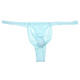 Esther's Men's Ice Silk Seamless Thin Waist Thong Sexy U-convex Low-Waist Single Butt 002D Light Blue XL