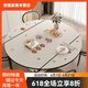Megronenklapperisch Klapptisch Runde Tisch Oval Esstisch Matte kostenlos waschen High-End-Klapptisch WCJJ Frewell [Graues unteres Leder] Klapptabelle 81*135 cm+Spannform auf beiden Seiten