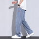 Lee dprre ice silk jeans men's summer 2025 thin Tennis loose straight American high street trend brand wide-leg casual long T1048 blue L [Suggested 110-130Jin [Jin equals 0.5 kg]]