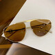 Nuevas gafas de sol de metal para mujeres Gafas de sol Sense Soles Hollow Gasas Hollow Marco de protección solar de hombres europeos y americanos Gafas para conducir 9898 Té completo