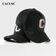CACUSS wool hat men's winter large head circumference high top baseball cap outdoor warm peaked cap men black large size