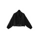 Mixblu coloride stand collier meste à manches longues pour les femmes 2025 Spring nouveau style lâche polyvalent petit haut noir s