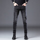 Lee Kids Hong Kong Black Jeans Herren Frühling und Sommer Neue schlanke kleine Füße modische Marke Mode Stretch Casual Hosen Männer QN1049 Gray Plus Fleece 28