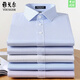 CEO official Yageol long-sleeved shirt for men's spring and autumn 2025 free ironing business casual professional formal wear white shirt 6625 [Narrow blue stripes] 38 100Jin[Jin equals 0.5 kg]-120Jin[Jin equals 0.5 kg]