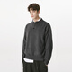 FORNINES relaxed henley collar pullover sweater for men and women in autumn and winter bottoming sweater loose lazy sweater dark gray S
