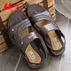 Huili middle-aged and elderly sandals thick sole wear-resistant summer outdoor beach shoes casual soft sole non-slip sandals men brown (3883) 39