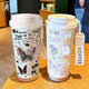 HAOJIXIANG IMPORTET QUALITÉ LEBETE Butterfly Hot Thermos Cup For Girls 'Sports de paille Portable Coupe d'eau Portable Cup de qualité alimentaire High Face Fined Inner [Antibactérienment amélioré 520 ml] BW1519 Purfly pur