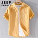 T-shirt à manches courtes à manches courtes en lin pour hommes Jeep Spirit pour hommes courts à manches courts