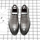 
KUCLUT men's trendy British style lazy loafers business formal wear breathable casual leather shoes 9715-D black 38