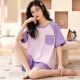 Victoria's style ladies summer pajamas set with chest pad cotton summer shorts shorts for girls loose and fashionable home clothes B6636 (fixed chest pad) M size recommended 70-85 Jin [Jin equals 0.5 kg]