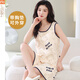 Pijama modal para mujeres en verano 2025 Nuevo estilo con almohadilla de cofre juego de chaleco integrado sospechoso gran tamaño para ropa al aire libre FY9859 m