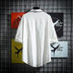 Moxiao 1049 personnes louées gras cols japonais cols de support à moitié à manches masculines et couleur unie lâche simple et polyvalent d'été à manches courtes noire 4xl