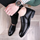 Spring and summer men's middle-aged and elderly father's shoes Baita business casual men's leather shoes hollow soft leather middle-aged sandals leather shoes 6189 black hollow style 44