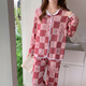 S.Sofea Spring Pyjamas Femme à manches longues Laits de soie à domicile Internet célébrité Guangzhou Treize Line M6624 # Blue Pacha Dog 170 M