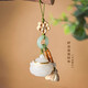 Luminous sachet lotus car hanging keychain mobile phone chain pendant jewelry can be placed with fragrant balls hollow retro pendant [Lightness] Good Luck Lotus-Ruyi No Specifications