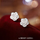 RSRDDY Old Phoenix 999 pure silver women's niche camellia earrings design new ins light luxury earrings earrings gift camellia earrings