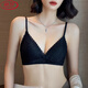 LangSha (LangSha) underwear for women with small breasts gathered to make them look thin without steel rings, triangle cup bra French sexy lace bra without empty cup, black. Single piece underwear 70A 32 [no steel rings. light gathered to make them]