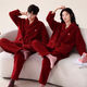 Victoria's style couple's coral velvet pajamas autumn and winter thickened animal year wedding suit for women and men winter bright red female 7149-male 7150 thickened M female + male L (two sets of prices)