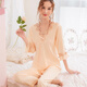 Pajamas for women in summer long-sleeved long trousers ice silk two-piece set home clothes sexy silk imitation silk women's cute suit long-sleeved 9856 light pink set 80-100Jin [Jin equals 0.5 kg]