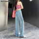 衣品天成【莱赛尔天丝】复古水洗牛仔裤女2025夏季薄款舒适拖地阔腿裤子女